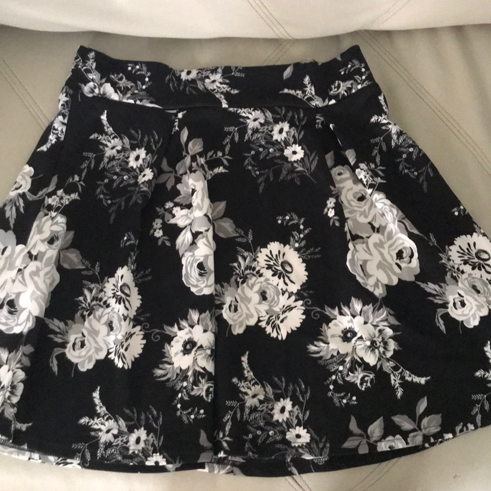 Black and White floral skirt